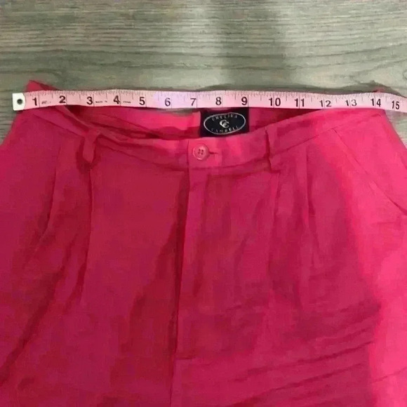 100% Linen Chelsea Cambell for Charter Club High Rise Pink Shorts Size 10 - Picture 4 of 6